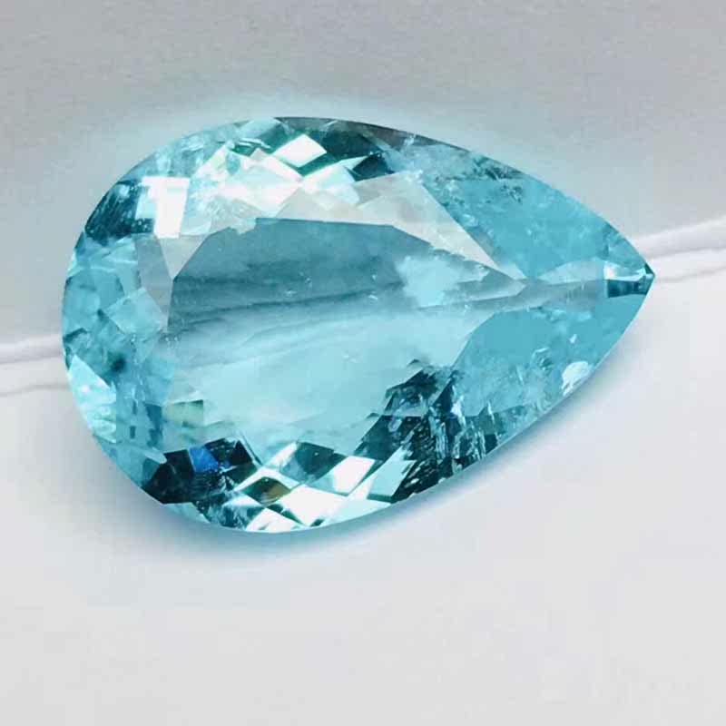 魅晶天然霓虹蓝碧玺裸石吊坠 水滴形帕拉伊巴原石项坠戒指可镶嵌