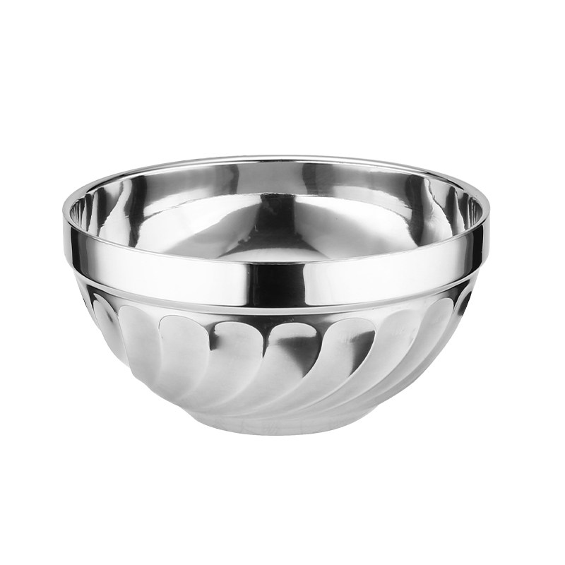 不锈钢家用食堂铁碗双层不绣钢碗幼儿园儿童隔离碗