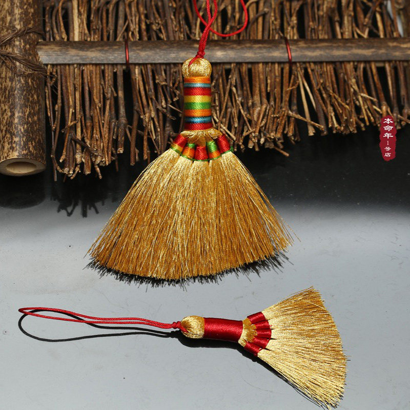 挂件本命年手工扫帚金扫帚笤帚包挂扫把中式钥匙其它首饰