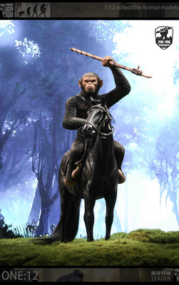 现货zeus toys 1/12 猩球领袖 带马 人猿崛起 动物gk手办雕像猩猩