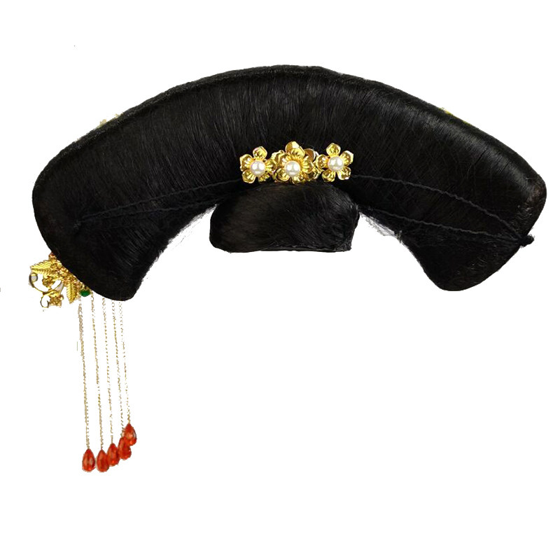 旗头古装清朝满族宫廷妃子格格如懿头饰表演日常整顶假发
