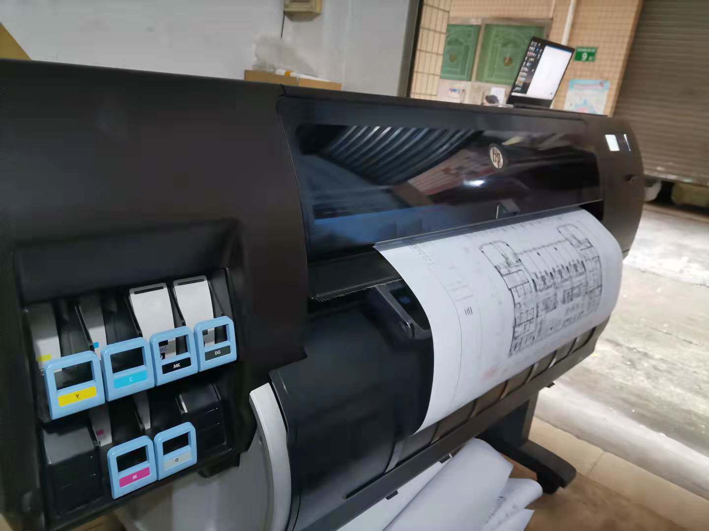 蓝图绘图仪惠普hpt7200高速一键工程海边写真绘图仪