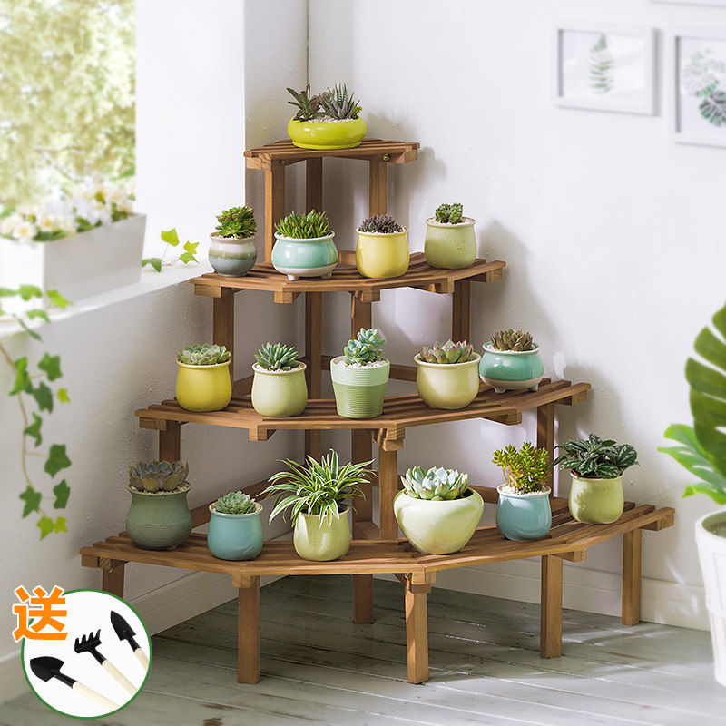 花架子多层室内特价阳台多肉绿萝花盆盆架实木花架
