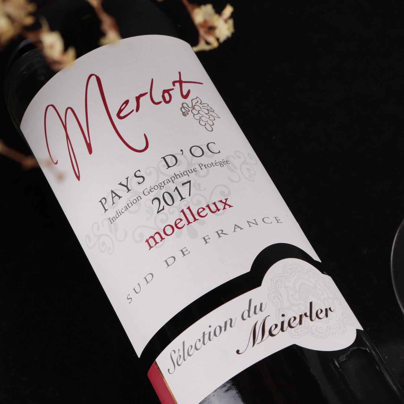 2017法国国美半甜葡萄酒甜型原瓶进口梅洛美乐干红静态葡萄酒