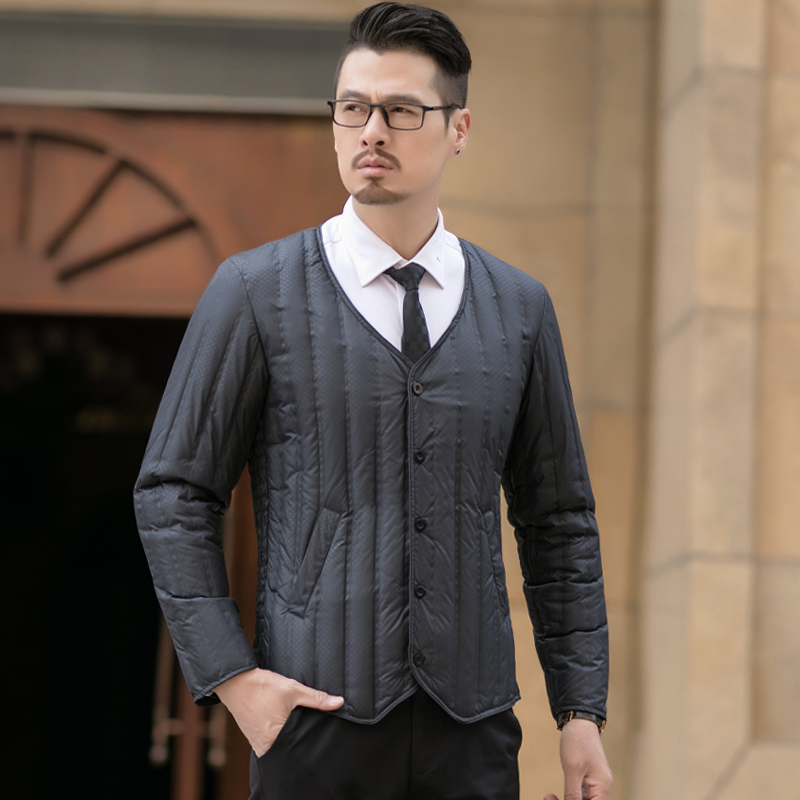 羽绒内胆男士套装修身轻薄中老年男加厚保暖裤大码上衣羽绒服内穿