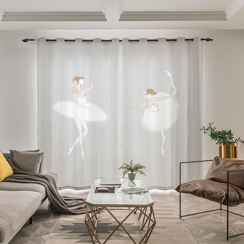 新款个性街舞窗帘芭蕾芭蕾舞舞蹈工作室女孩卧室定制窗帘