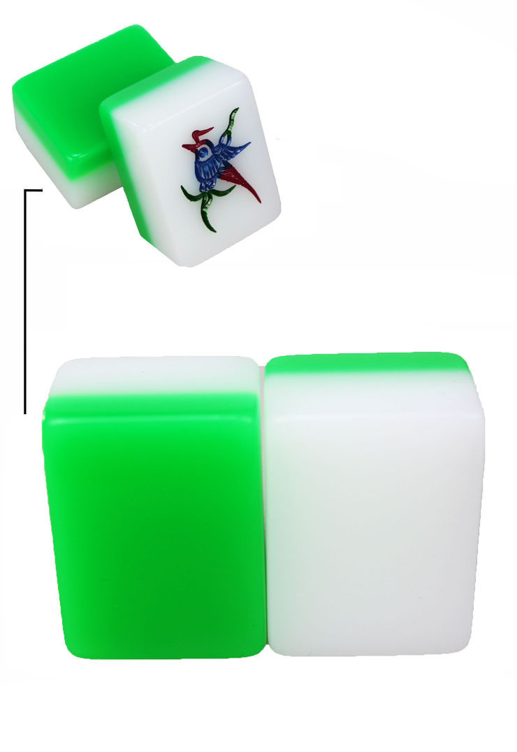 送桌布羊脂绿色麻将 大号家用 亚克力麻将牌