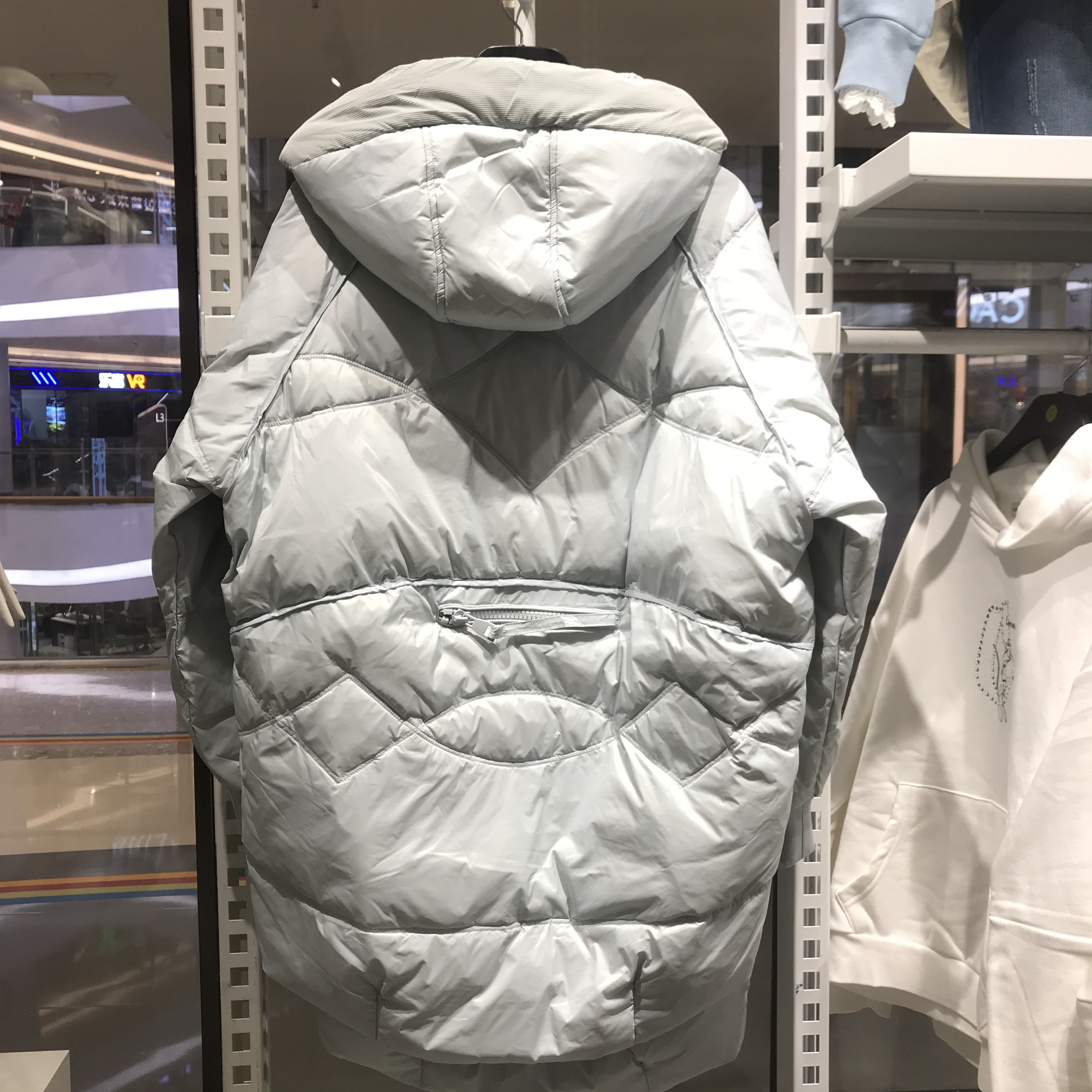 cachecache羽绒服2021新款宽松保暖白鸭绒鸭绒中长外套羽绒服