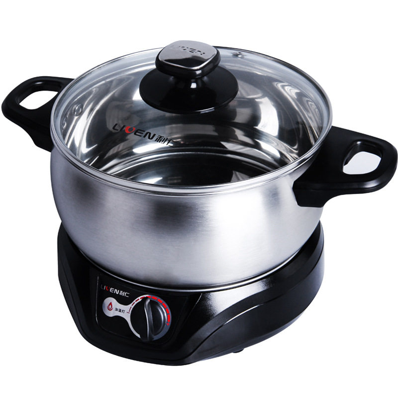 利仁多功能电热锅单人小电火锅分体不锈钢学生迷你电煮锅单身宿舍