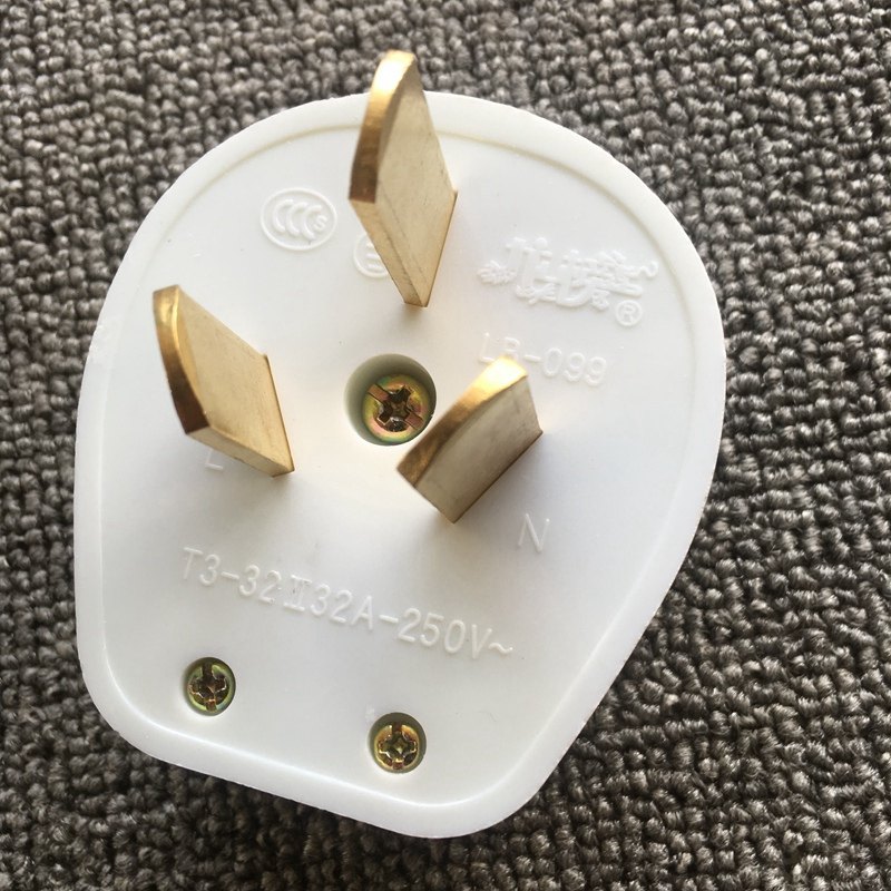 龙榜三孔插座插头32a安三脚86型 空调热水器插汽车充电大功率插座