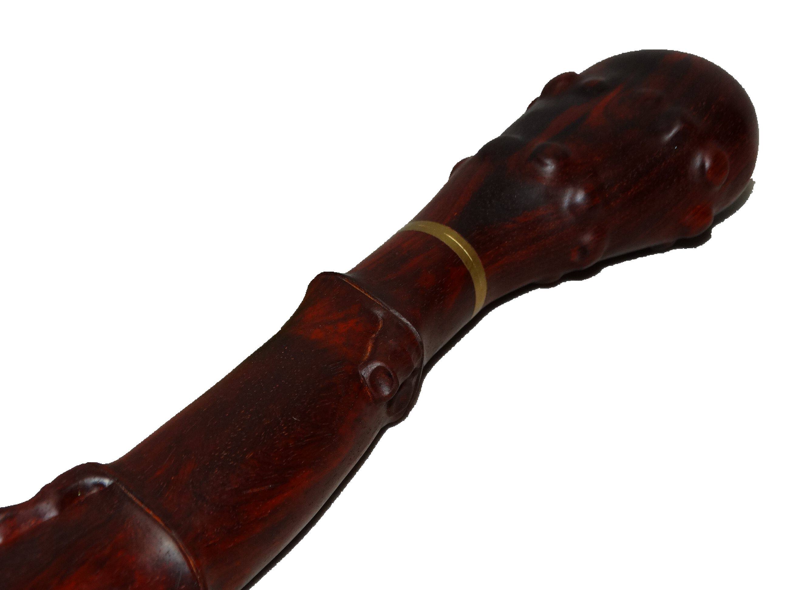 印度小叶紫檀拐杖文明竹节老料红木手杖手工木雕