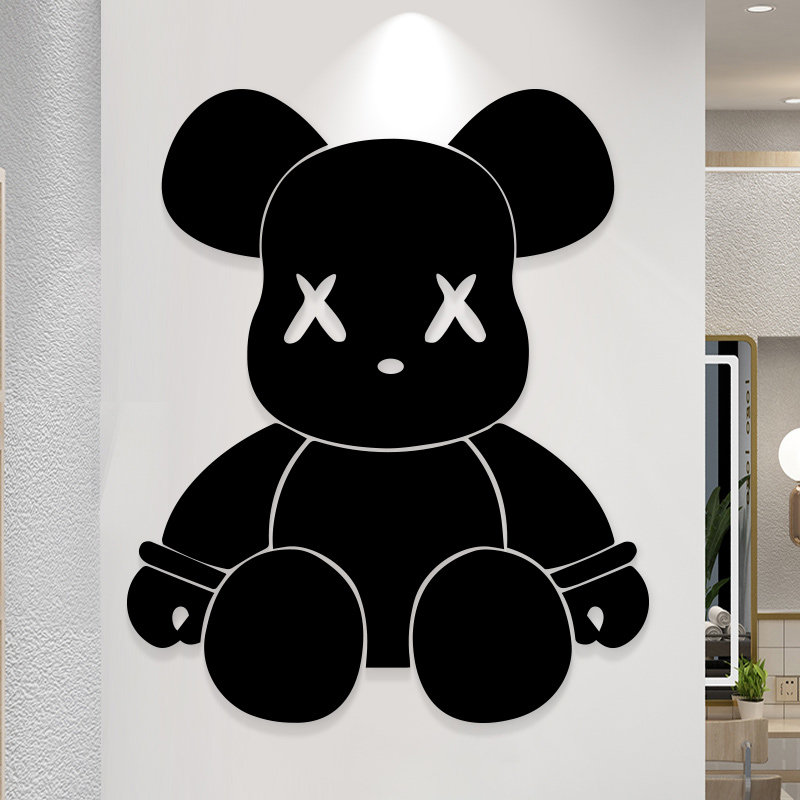 暴力熊墙贴芝麻街kaws网红理发店服装奶茶烧烤饭店墙贴