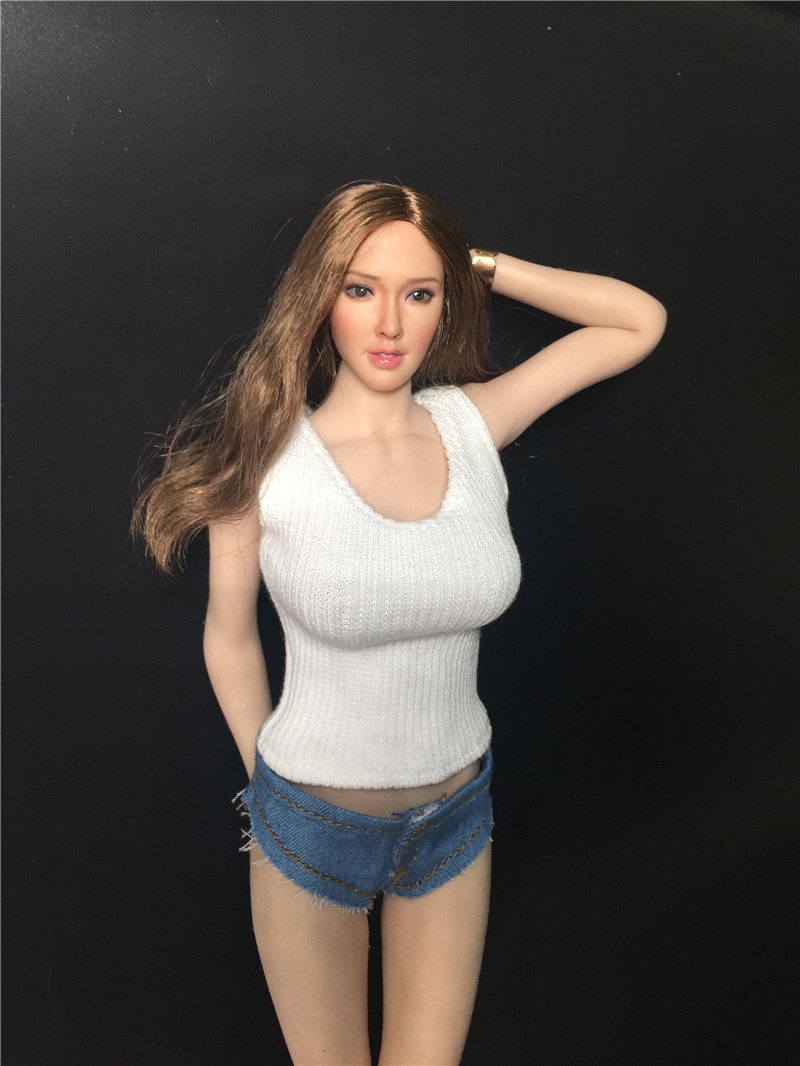 现货6女兵人白色针织衣服牛仔裤套装phhotstuff兵人专区