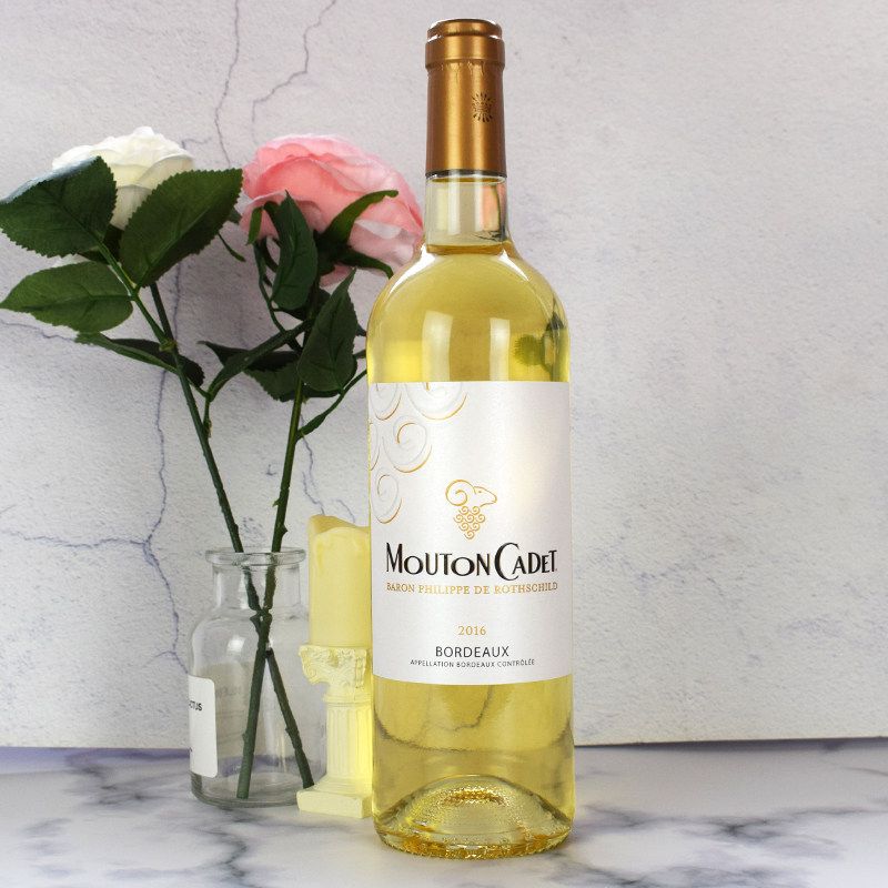 法国进口木桐嘉棣moutoncadet混酿波尔多aoc白葡萄酒750ml干白静态