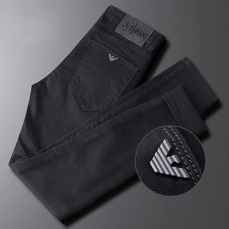 欧美潮黑色秋冬季款男式A家黑色长裤青年男士弹力小直筒牛仔裤男