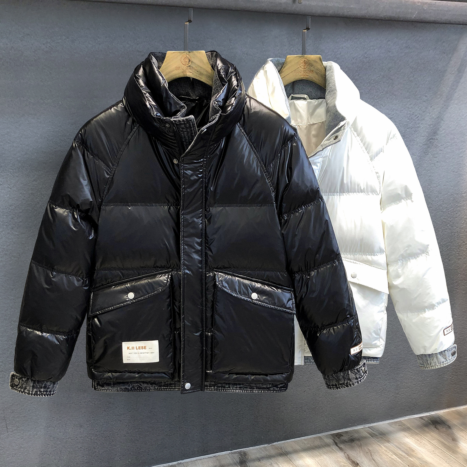 上海冬季男士羽绒服加厚鸭绒专柜白鸭绒两件层次羽绒服