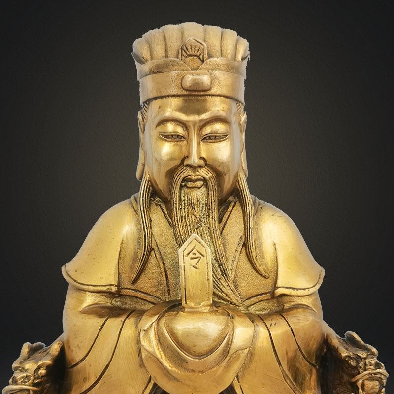 善缘道教王爷灶王神像纯铜灶神铜像灶君佛像摆件