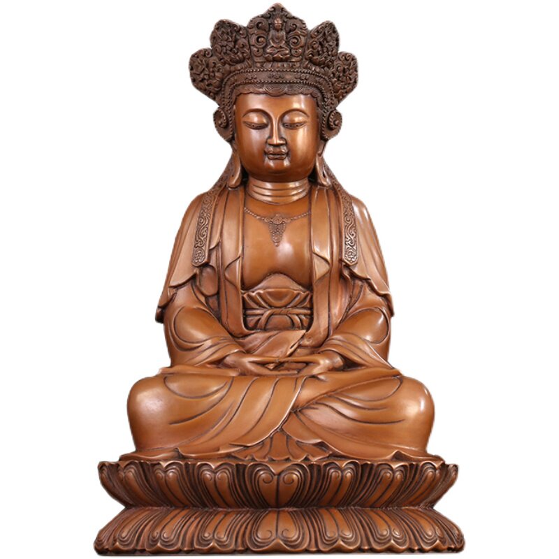 用品匠泽铜魂紫铜毗卢观音佛像开光供奉佛堂摆件