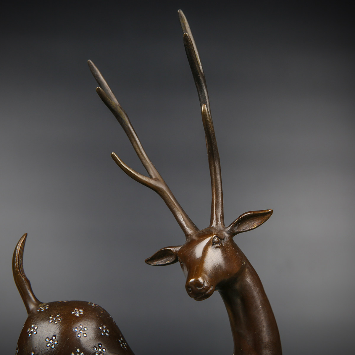 匠泽铜魂 纯铜鹿小福鹿梅花鹿摆件福禄双全家居装饰品工艺品礼物