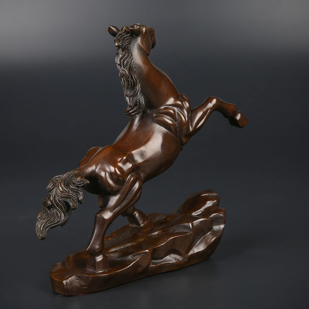 匠泽铜魂 纯铜马到成功跃马摆件 开运招财装饰品 家居风水工艺品