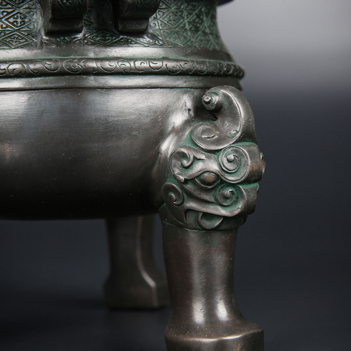 【香薰炉】匠泽铜魂 纯铜香炉楚大鼎摆件 三足青铜鼎 鼎盛盘