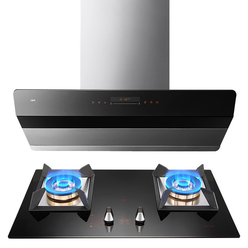优盟ut105侧吸式抽油烟机燃气灶套餐欧式烟机灶具直流烟灶套装