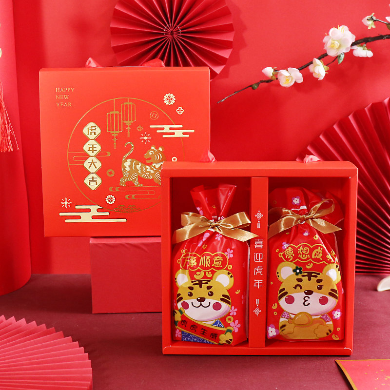 新年曲奇饼干包装盒春节糖果雪花酥牛轧糖礼盒礼品盒空盒批发盒子