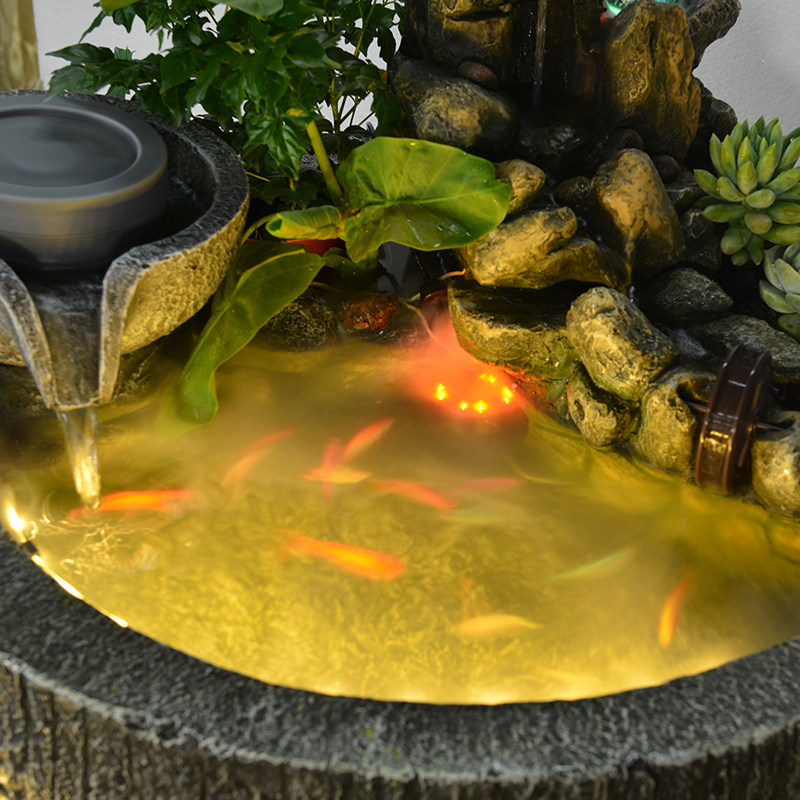 石磨风水轮假山流水喷泉养鱼池加湿器室外庭院花园景观落地摆件