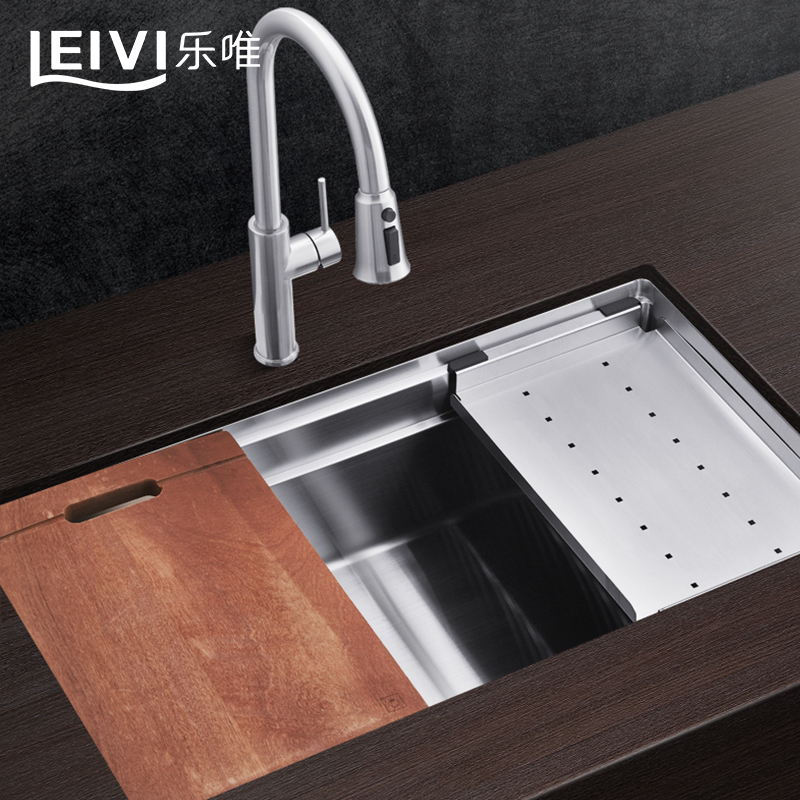 乐唯厨房洗菜菜盆不锈钢水槽台下盆大单槽加厚水槽套餐