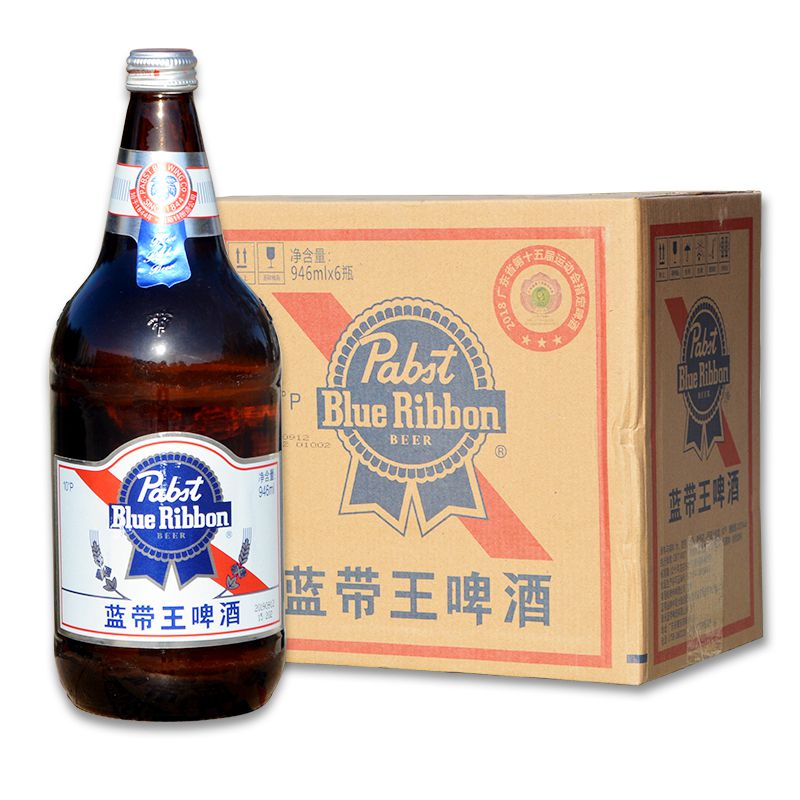 blueribbon经典黄经典家庭将军十二瓶装整箱蓝带946ml啤酒