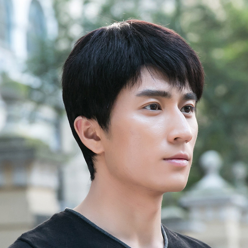 九洲名城 真人发 假发 男 男士短发 男士假发 逼真 男假发 可退换