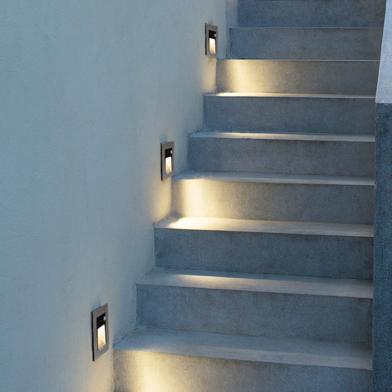 脚灯人体感应地脚嵌入式过道楼梯踢脚墙壁地角小夜灯