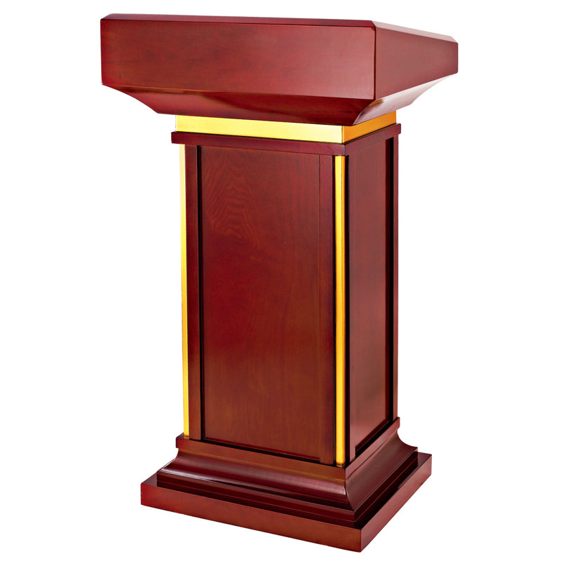 户外不锈钢演讲台黑色实木前台接待台咨询台发言台主持台迎宾台