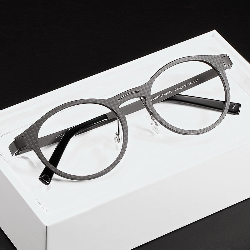 碳纤维近视近视眼眼镜超轻小框眼镜框小脸复古时尚眼镜架