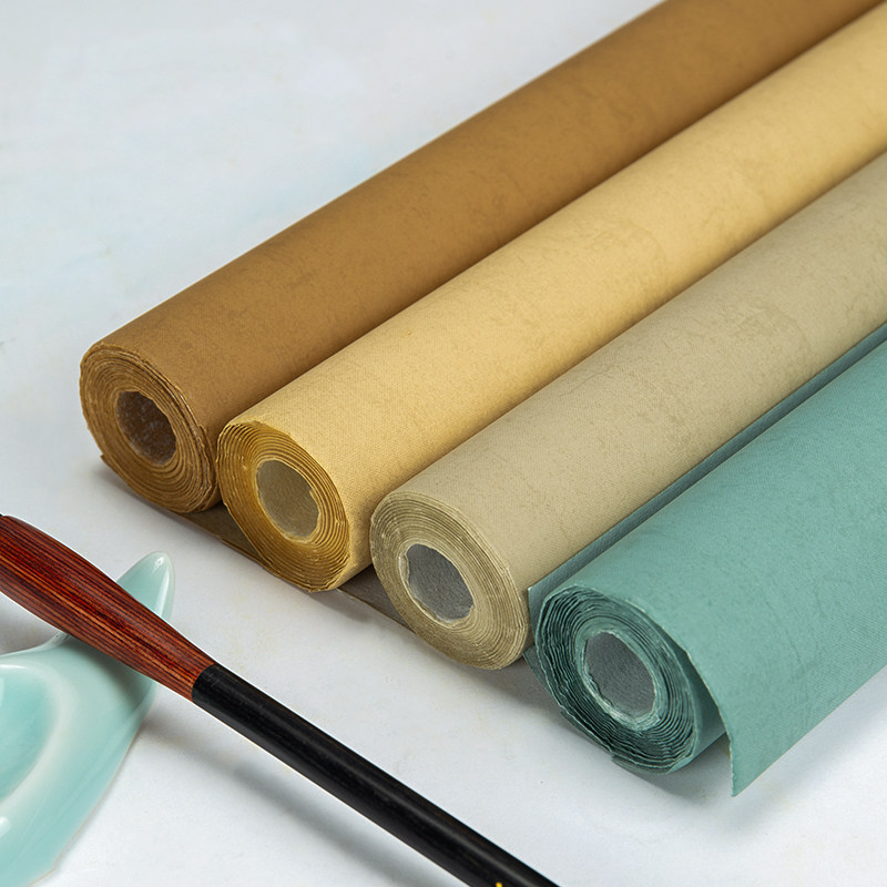 对开书法作品宣纸毛笔条屏六尺复古四尺蜡染半生半熟宣纸