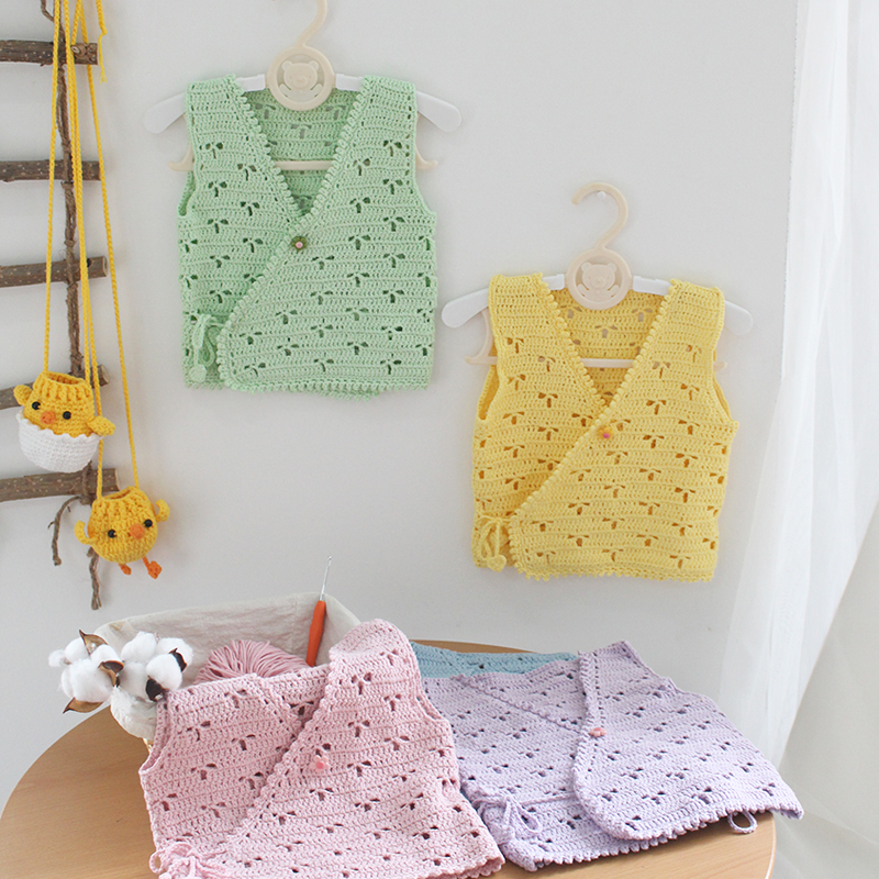 三叶草儿童背心马甲宝宝手工编织钩针毛线孕妈diy编织材料包