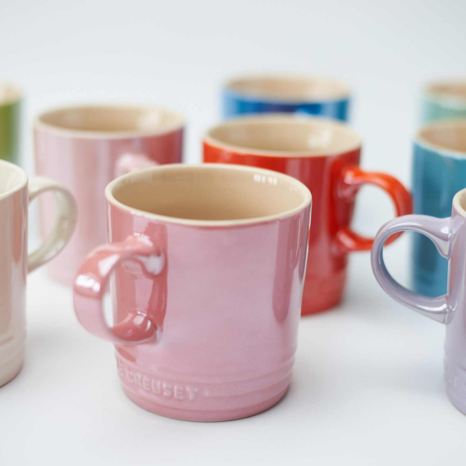 法国lecreuset酷彩马克350ml金属光泽咖啡杯陶瓷马克杯