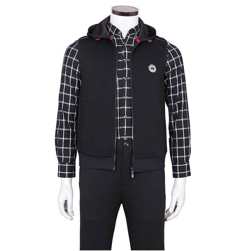 特价比音勒芬男装正品秋装新款logo马甲背心专柜背心