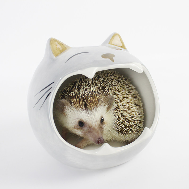 大号宠物迷你土拨松花枝鼠 荷兰猪 蜜袋鼯 刺猬陶瓷窝 降温凉窝