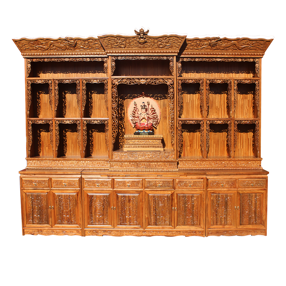 家用经济型藏式多层佛龛实木佛台供柜供台佛柜佛柜