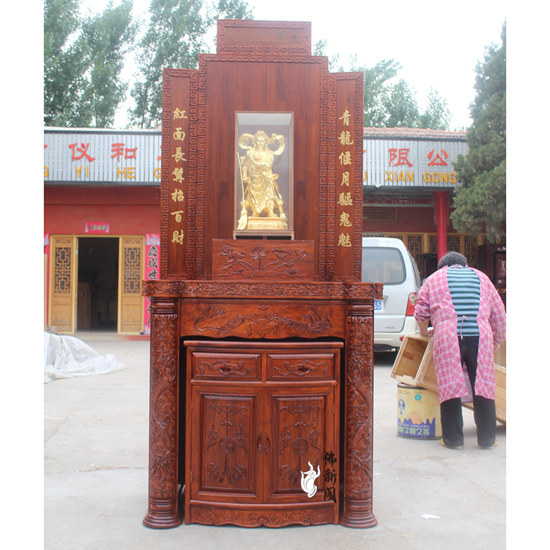 供桌新款财神关公家用供台定制实木佛柜