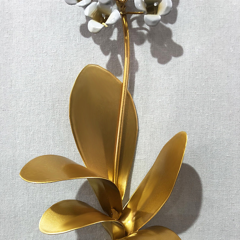 金属花现代简约装饰画手工制作立体花瓣北欧风挂画床头背景墙壁画