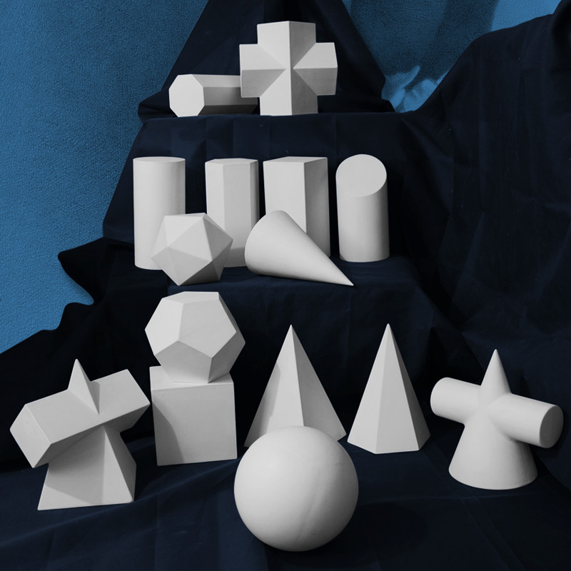 石膏单件包邮几何体静物美术素描写生教具大卫白模填色