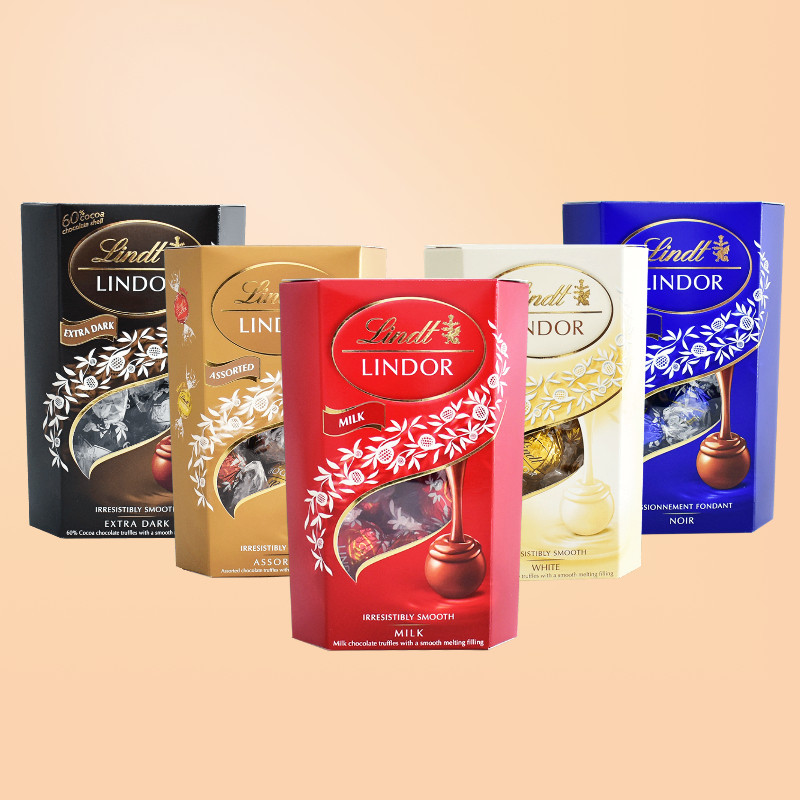 lindor瑞士莲进口软心牛奶黑巧克力球200g网红零食年货伴手礼礼盒