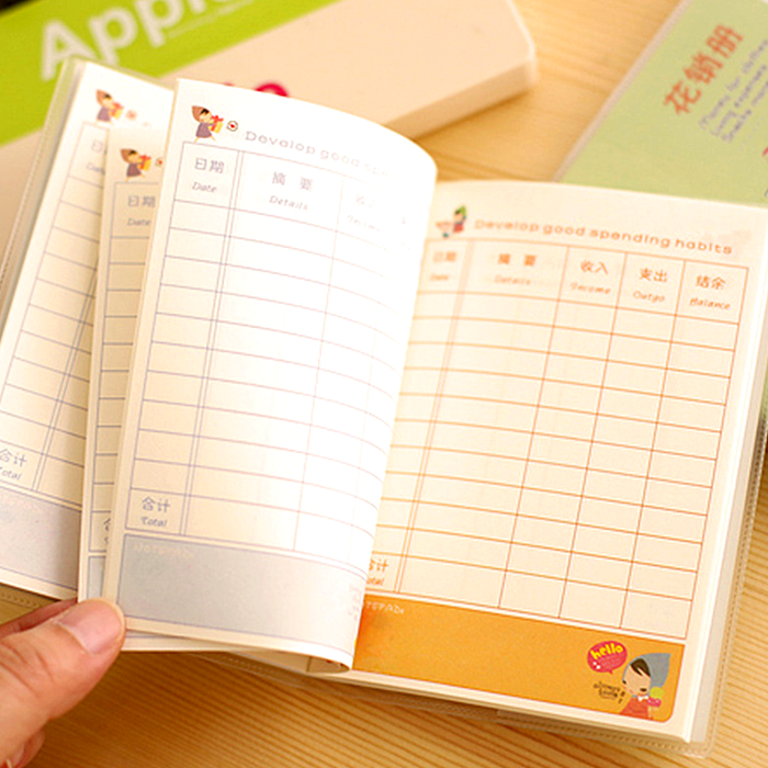 个人记账本 特惠可爱头巾女孩花销本胶套家庭手工记账