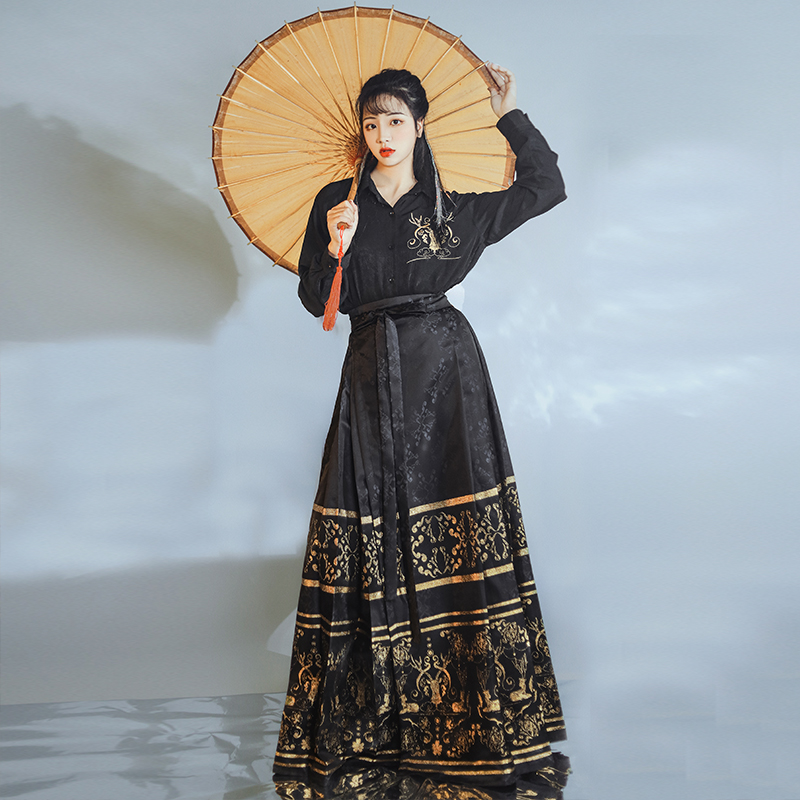 汉梦归林深见鹿马面裙明制汉服现代时尚日常汉服