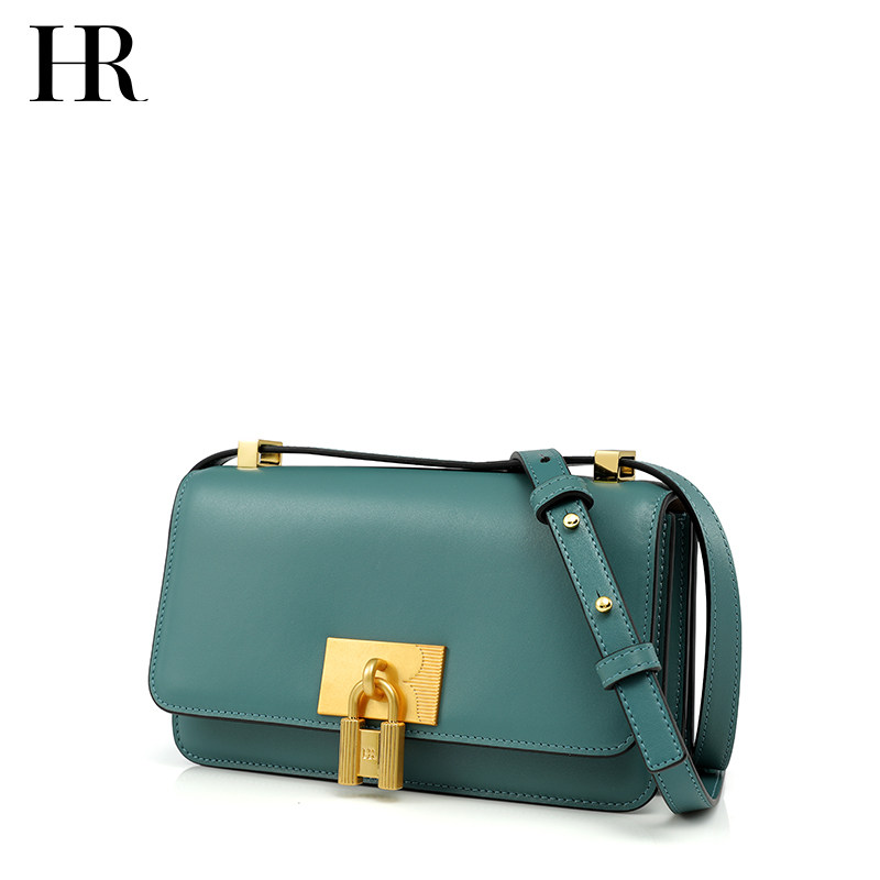 女包hr赫莲娜小方2021新款轻奢撞色单肩简约女士包袋