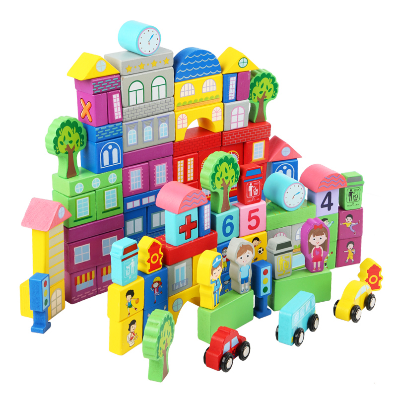 首页 玩具/童车/益智/积木/模型 建构/拼插积木 ->幼儿童木质积木木头