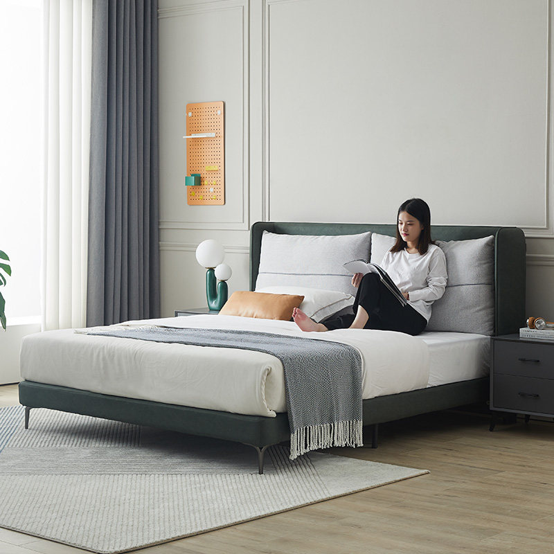 双虎科技布艺轻奢现代18米互不打扰双人床简约布艺床