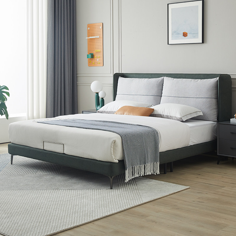 双虎科技布艺轻奢现代18米互不打扰双人床简约布艺床